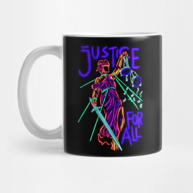 Justice for all neon popart by BAJAJU